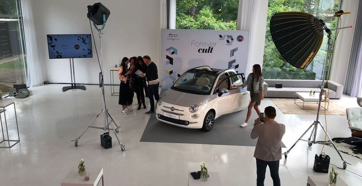 Peserico-Shooting: Fashion-Model, Fiat 500 Collezione