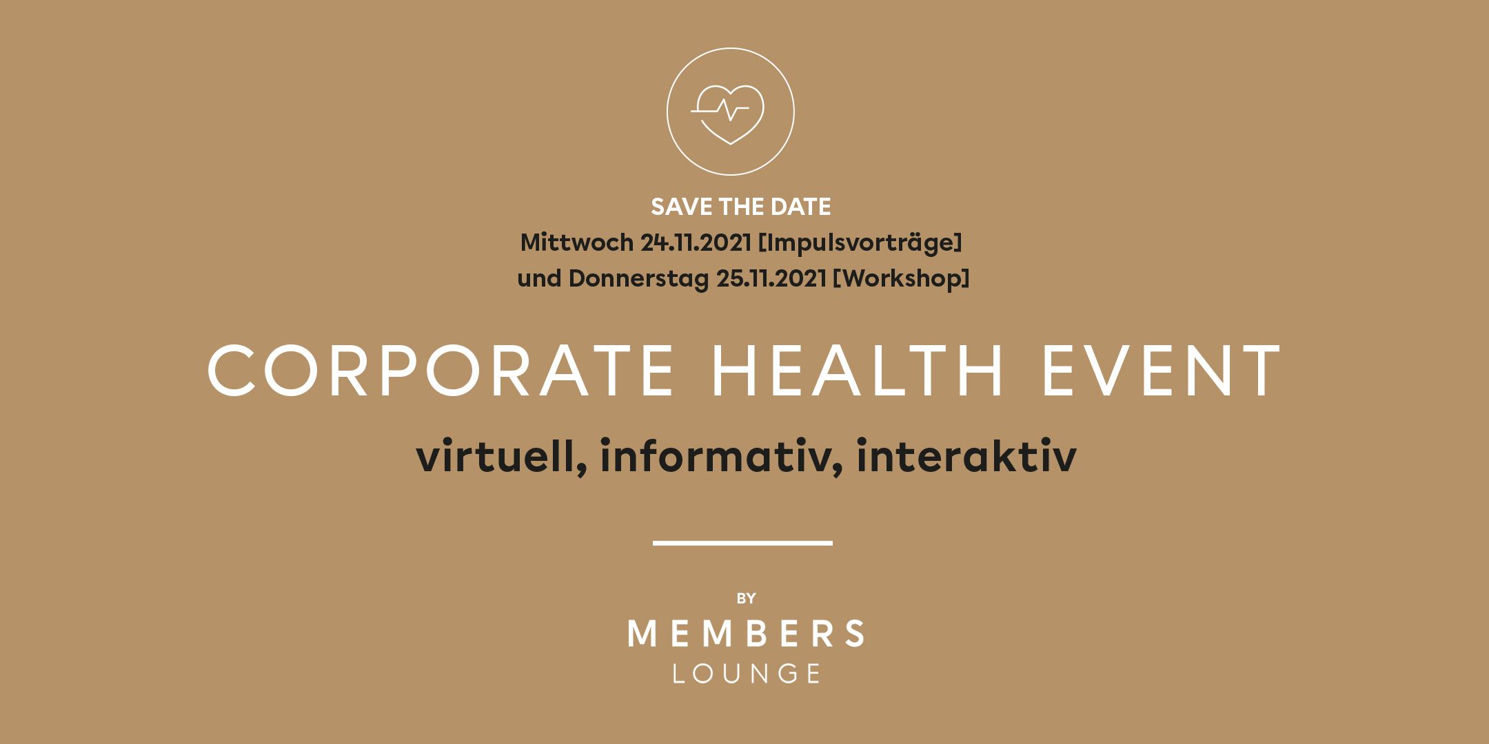 Save the Date - das Memberslounge Health Event 2021